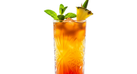 Ein Tiki-Glas mit Mai Tai, transparenter Hintergrund, PNG
