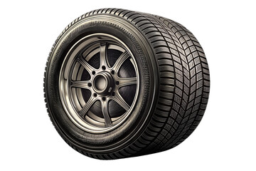 Obraz premium Closeup of a Used Winter Tire and Wheel