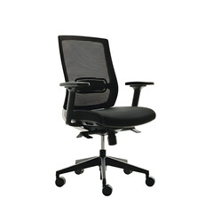 Ergonomic mesh office chair with adjustable armrests and lumbar support for comfortable seating