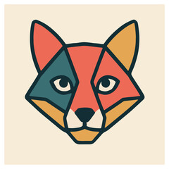 Geometric Fox Head Vector – Minimal Polygon Animal Emblem