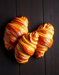 Fresh Croissants on Table