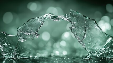 Shattered ice arch, teal backdrop