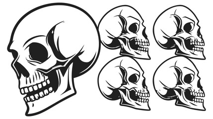 Vintage Skull Illustrations Style Vector Graphics for Design Projects