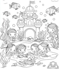 Friendly Mermaids Under The Sea