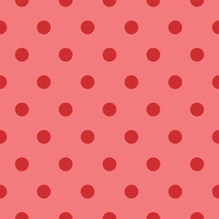 Vibrant seamless polka dot design with pink background and bold red dots. Great for Valentine’s, festive decor, and prints.
