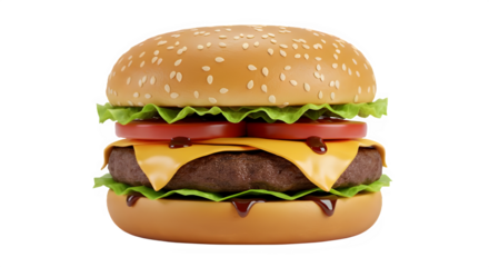 Hamburger on a plate isolated on white background.