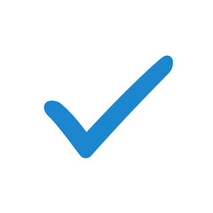 blue check mark icon isolated on transparent background Remove png, Clipping Path, pen tool