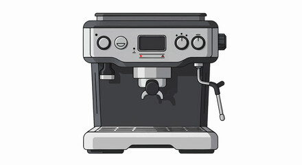 Fototapeta premium Sleek and Modern Espresso Machine Illustration for Coffee Enthusiasts and Kitchen Design