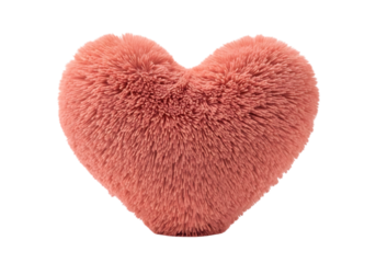 Fluffy Pink Heart Shaped Pillow Symbol of Love and Affection Isolated on Black Background Perfect for Valentines Day and Romance