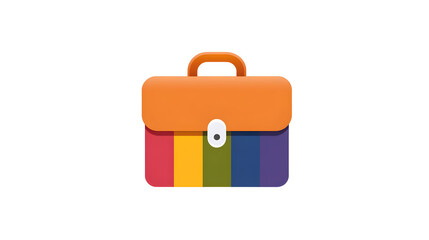 Vibrant briefcase symbol with rainbow colors, perfect for equality, inclusivity, and LGBTQ+ pride