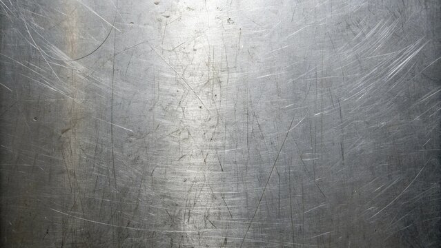 Close up of a scratched metal sheet with a worn and weathered surface, perfect for adding a touch of industrial chic to your designs