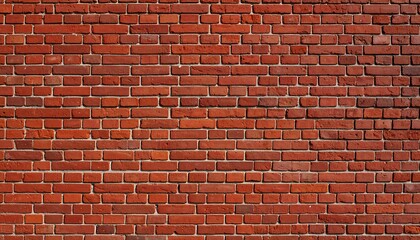 Fototapeta premium A detailed close-up view of a uniform brick wall, showcasing the texture and deep reddish-brown hues of the bricks.
