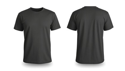 Professional black unisex t-shirt mockup featuring --front & back views 