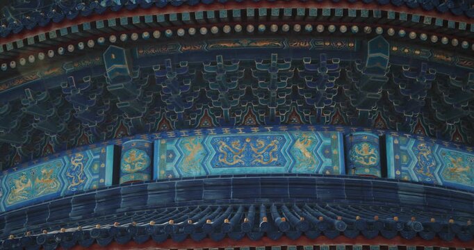 Close-Up of Beautifully Decorated Temple Structure