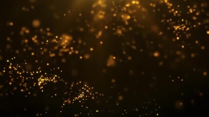 Golden particles dispersed in darkness
