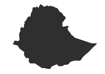 Vector silhouette map of Ethiopia in simple style
