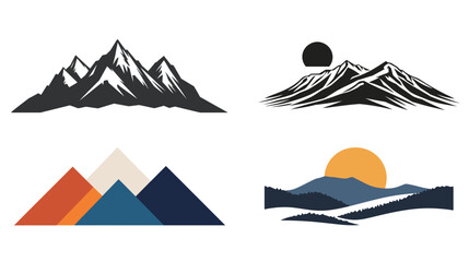 Mountain Range Nature Vector Graphic Design – Scenic Landscape Illustration