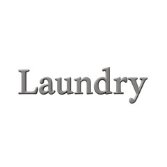 The "Laundry" text design is bold and clear. The text is isolated on a white background 