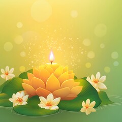 Obraz premium Floating lotus candle