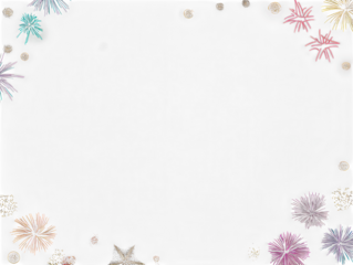 Colorful fireworks burst in celebration against a dark night sky isolated on transparent background