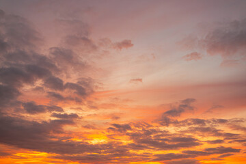 Fototapeta premium Colorful morning sky and clouds backdrop,Awesome sunset and soft pink clouds of pastel tones. Image template of textured sky. Gorgeous photo wallpaper. Bright epic sky.