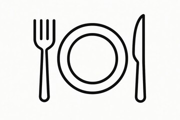 Restaurant meal line icon. Dining symbol. Hospitality service sign. Simple outline style food icon. Editable vector stroke.