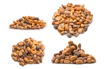  A group of almonds, pistachios, walnuts, macadamia, cashews.