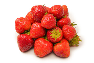 Fresh group of berries isolated on a white background.
