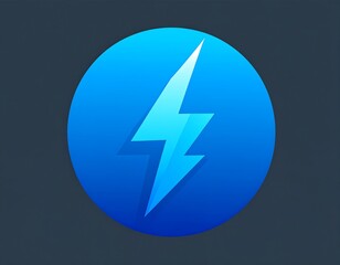 Blue circle with a stylized lightning bolt