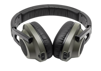 OverEar Headphones ProfessionalGrade Audio Olive Green Design isolated on transparent background