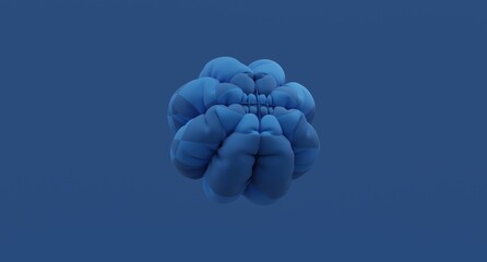 Abstract 3D render resembling a cloud-like blue formation, creating a soft futuristic composition perfect for creative design, backgrounds, modern branding visuals, and artistic digital art projects.