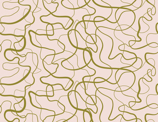 Vector seamless pattern. Abstract op art texture with bold monochrome wavy stripes. 