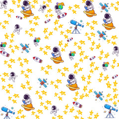 seamless pattern with funny monsters