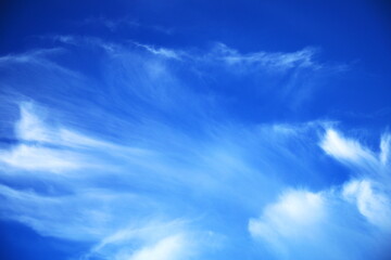 青空に刷毛で掃いたような白い雲