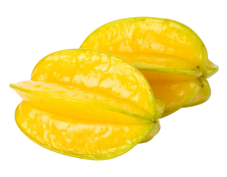 Yellow star fruit with transparent background