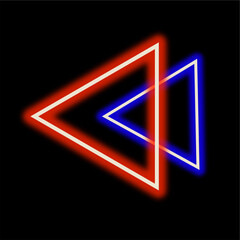 forward direction left directional neon light traingle useful for your projects.eps