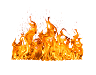 Flames on transparent background