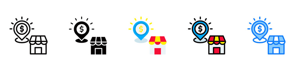 Market Position icon multiple style 