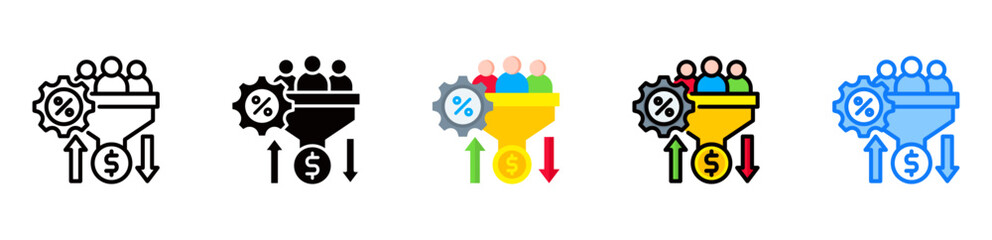 Conversion Rate icon multiple style 