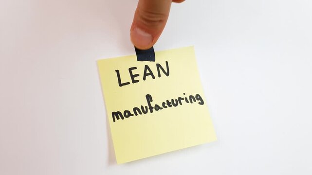 Lean production, Lean manufacturing text, inscription, note on the wall, product value assessment, business concept.