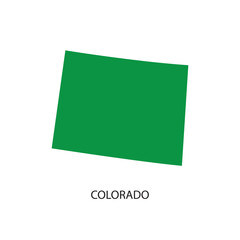 Green simplified map of the Colorado state.