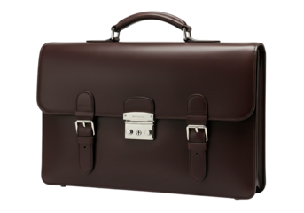 Professional Brown Leather Briefcase Business Success Elegance isolated on transparent background