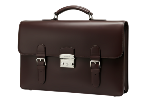 Professional Brown Leather Briefcase Business Success Elegance isolated on transparent background