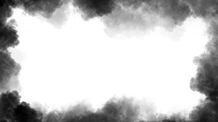 Fototapeta premium Smoke frame white flame . Border fog mist texture effect for film , text or space