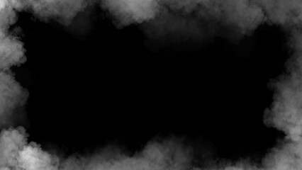 Smoke frame white flame . Border fog mist texture effect for film , text or space