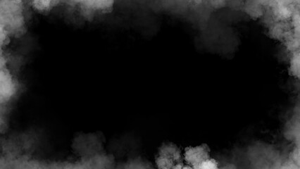 Smoke frame white flame . Border fog mist texture effect for film , text or space
