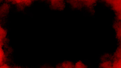 Red smoke frame white flame . Border fog mist texture effect for film , text or space