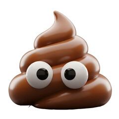Googly eyed poop emoji with a playful, surprised expression perfect for humor and lighthearted content