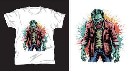 Fototapeta premium Zombie graphic vector t shirt design print.