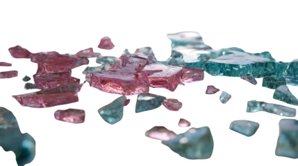 Shattered Ice Crystals, isolated on transparent background
